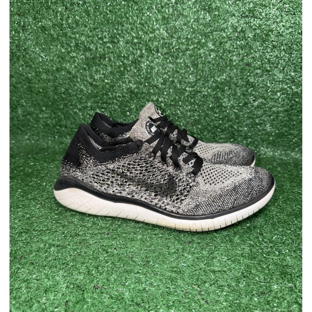 Nike Free Flyknit Women's Size 8 Black White Running Shoes Athletic Sneakers